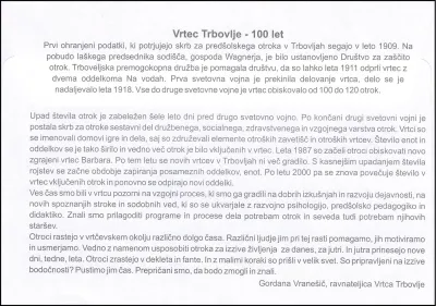 100 LET VRTEC TRBOVLJE 1911 - 2011
